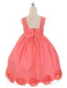 Organza Knee Length Flower Girl Dress With Decorated Flowers